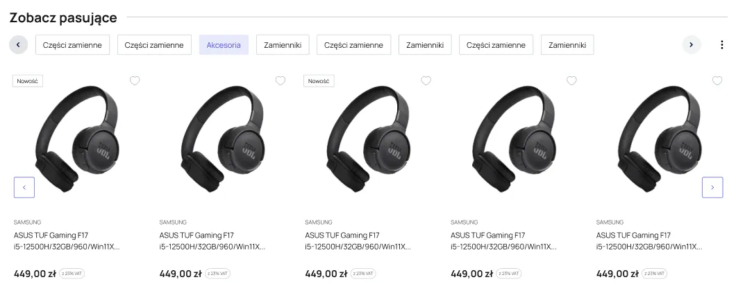 Produkty w zakładkach